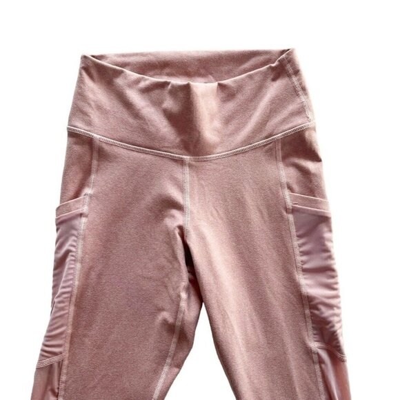 Fabletics On-The-Go PowerHold High-Waisted Capri Rosebloom Heather Pink Womens S - Picture 4 of 7